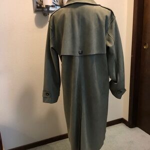 Black Label Love for Humanity Couture Olive Green Suede Trench Coat